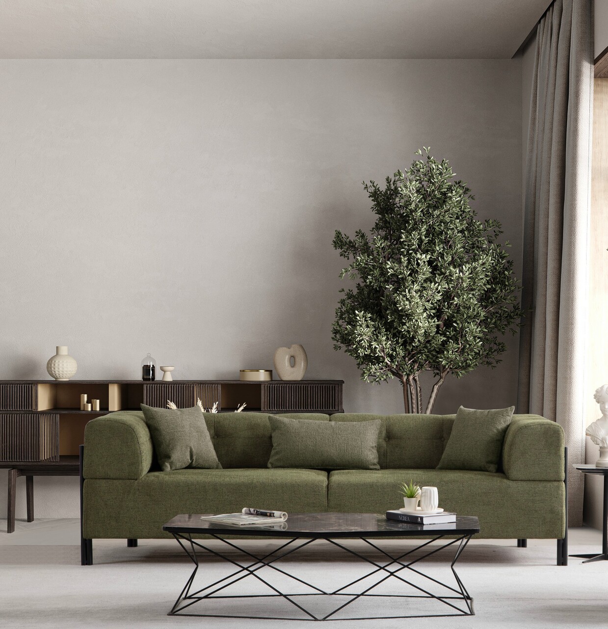 Canapea 3 locuri, Atelier del Sofa, 560ARE2369, Verde - imagine 7